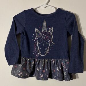 Garanimals Navy Blue Unicorn Long Sleeve Top